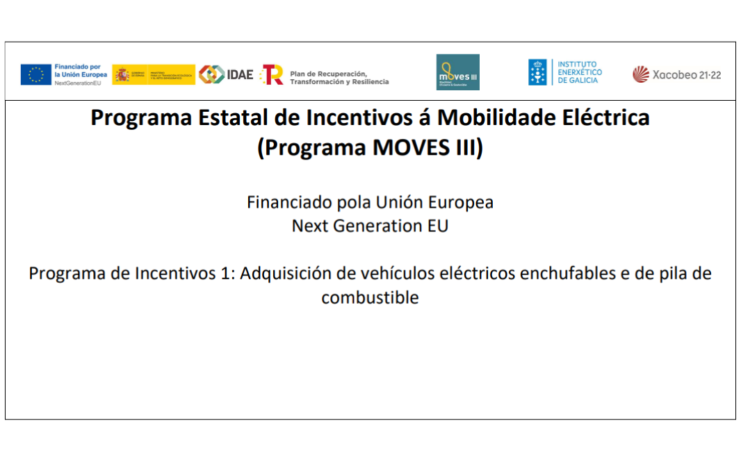 Programa Estatal de Incentivos á Mobilidade Eléctrica (Programa MOVES III)